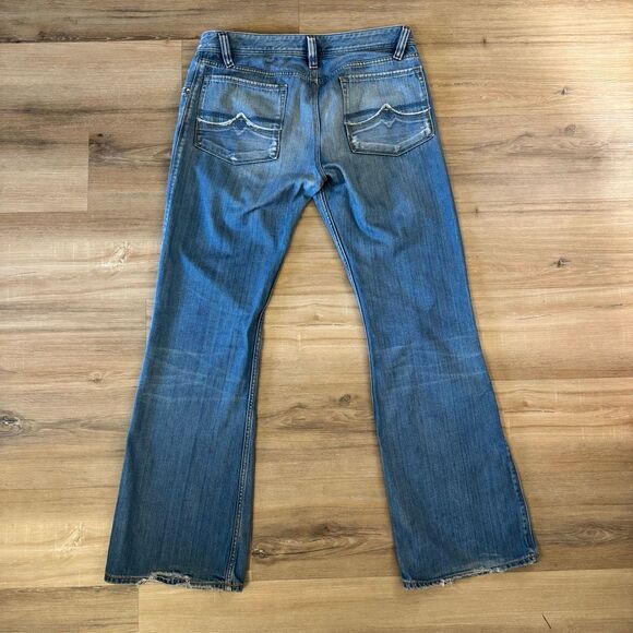 Diesel Button Fly Blue Denim Jeans Size 34 Bootcut Wide Leg Designer Classic - Picture 8 of 13